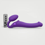 Strap-On-Me Rechargeable Remote-Controlled Silicone Vibrating Bendable Strap-On- Purple