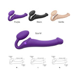 Strap-On-Me Rechargeable Remote-Controlled Silicone Vibrating Bendable Strap-On- Purple