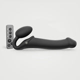 Strap-On-Me Rechargeable Remote-Controlled Silicone Vibrating Bendable Strap-On- Black