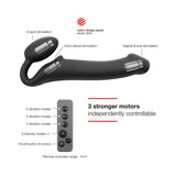 Strap-On-Me Rechargeable Remote-Controlled Silicone Vibrating Bendable Strap-On- Black