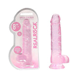 RealRock Crystal Clear Realistic Dildo With Balls- Pink