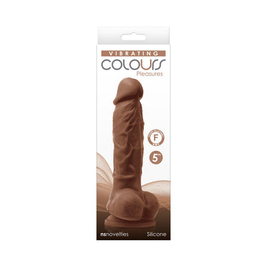 Colours Pleasures 5 in. Vibrating Dildo- Brown