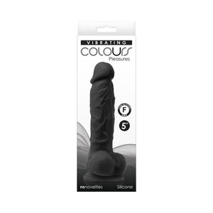 Colours Pleasures 5 in. Vibrating Dildo- Black