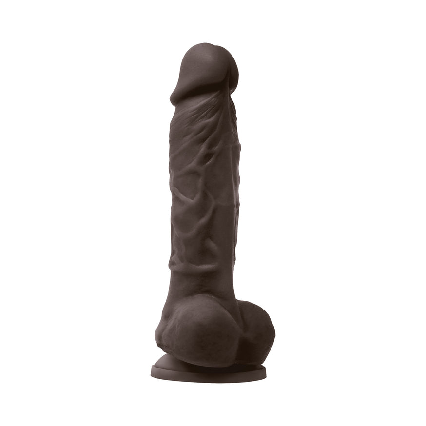 Colours Pleasures 5 in. Vibrating Dildo- Dark Brown