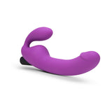 Temptasia Cyrus 8.5 in. Silicone Strapless Strap-On Dildo with Bullet Vibrator- Purple