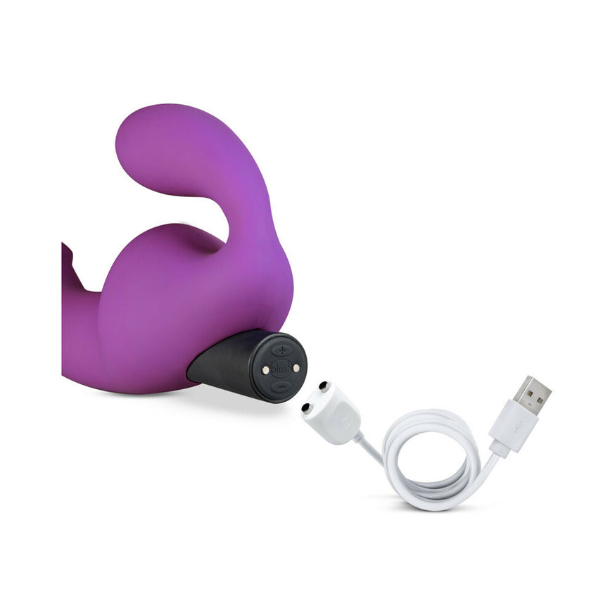 Temptasia Cyrus 8.5 in. Silicone Strapless Strap-On Dildo with Bullet Vibrator- Purple