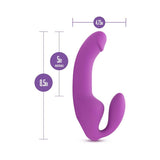 Temptasia Cyrus 8.5 in. Silicone Strapless Strap-On Dildo with Bullet Vibrator- Purple