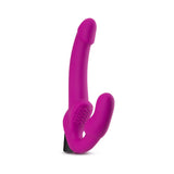 Temptasia Estella 9.5 in. Silicone Strapless Strap-On Dildo with Bullet Vibrator- Pink