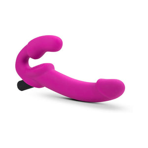 Temptasia Estella 9.5 in. Silicone Strapless Strap-On Dildo with Bullet Vibrator- Pink