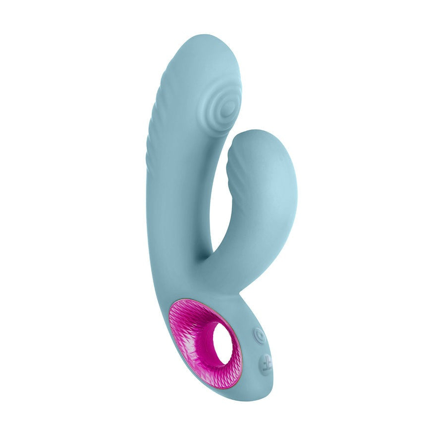 FemmeFunn Cora Thumping Dual Stimulation Vibrator Light Blue