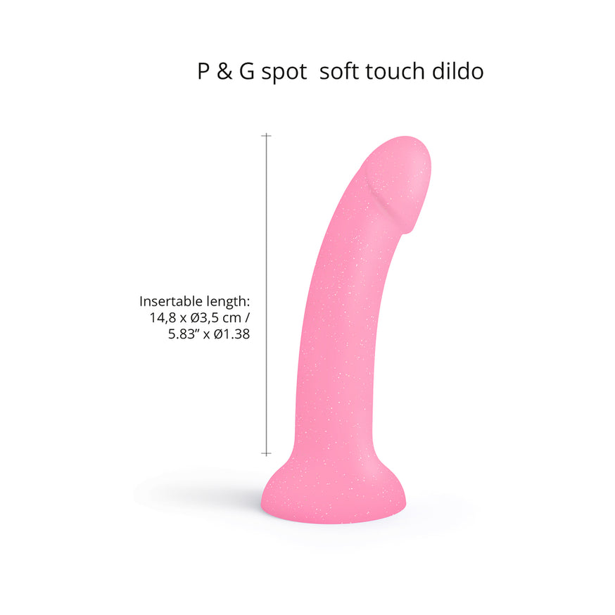 Love to Love Dildolls Glitzy 7in. Silicone Dildo Pink Glitter