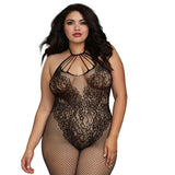 Dreamgirl Fishnet Bodystocking With Knitted Teddy Design