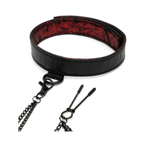 Fifty Shades of Grey Sweet Anticipation Reversible Collar, Nipple Clamps Red/Black