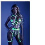 Fantasy Lingerie Glow In A Trance Crotchless Teddy