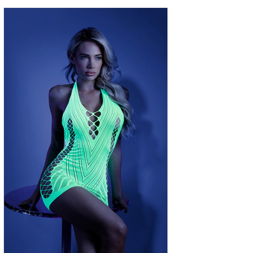 Fantasy Lingerie Glow Shock Value Halter Dress