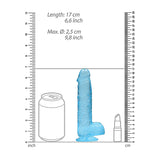 RealRock Crystal Clear Realistic Dildo With Balls- Blue