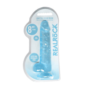 RealRock Crystal Clear Realistic Dildo With Balls- Blue