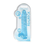 RealRock Crystal Clear Realistic Dildo With Balls- Blue