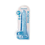 RealRock Crystal Clear Realistic Dildo With Balls- Blue