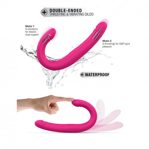 Dorcel Orgasmic Double Do Thrusting & Vibrating Double Dildo- Pink