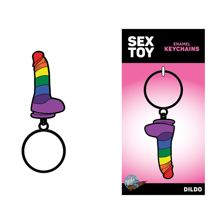 Sex Toy Keychain Rainbow Dildo