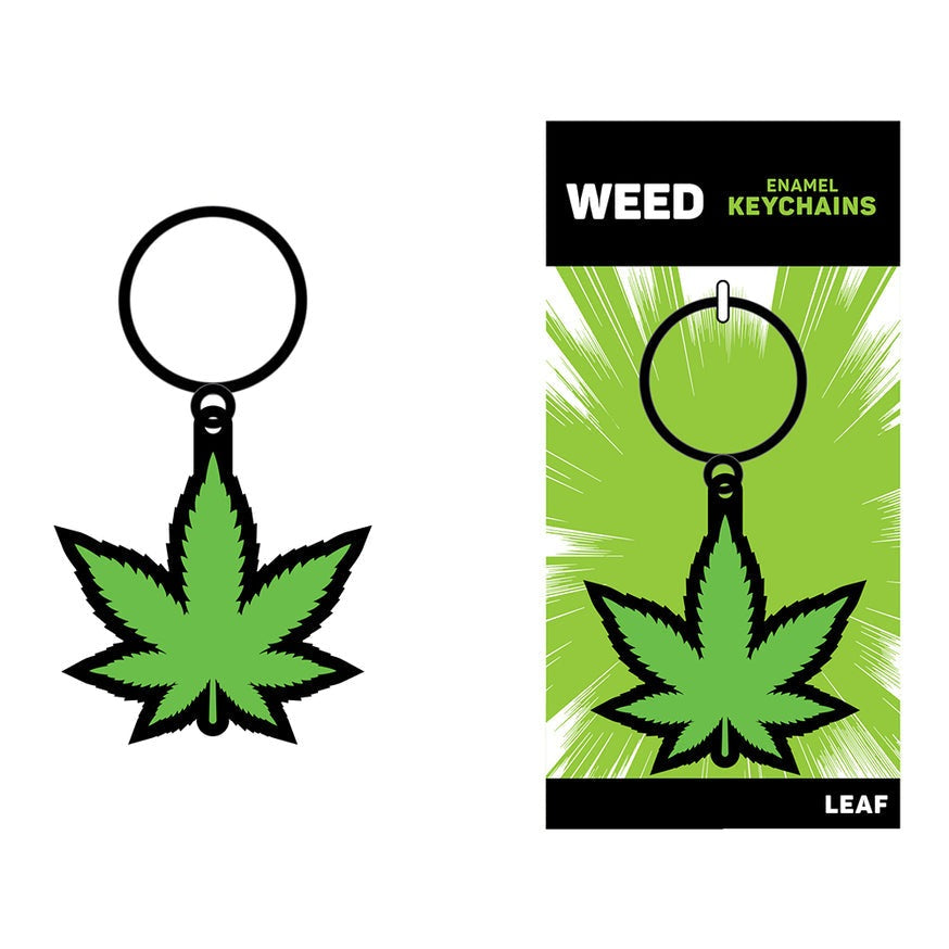 Weed Keychain Green Marijuana Leaf