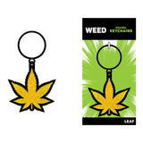 Weed Keychain Gold Glitter Marijuana Leaf