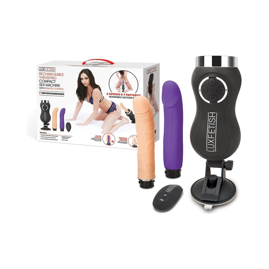 Lux Fetish Rechargeable Thrusting Compact Sex Machine with Remote Control