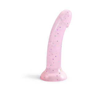 Love to Love Dildolls Starlight 6in. Silicone Dildo with Multicolor Star Glitter Pink