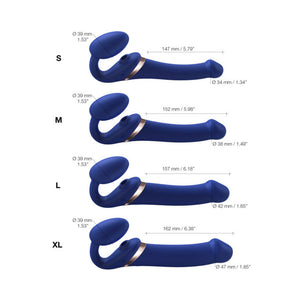 Strap-On-Me Rechargeable Remote-Controlled Multi Orgasm Bendable Strap-On Night- Blue