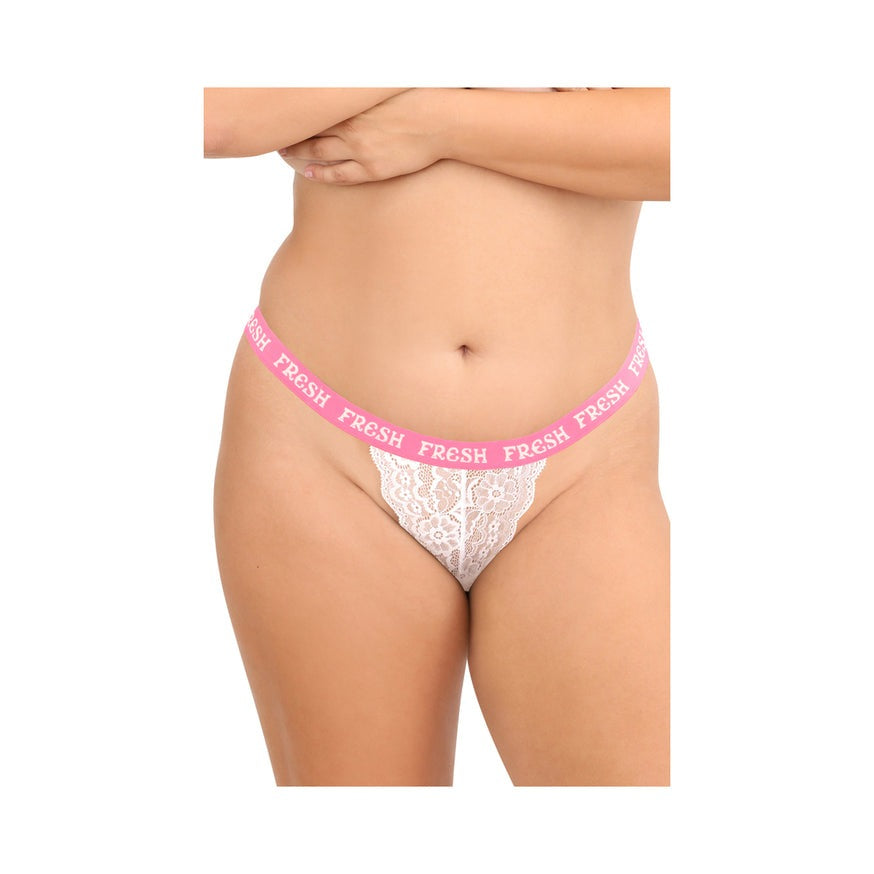 Fantasy Lingerie Vibes Tasty Vibes Pack 3-Piece Lace Thong Panty Set Blue/Pink/White