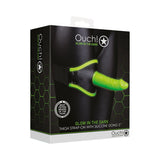 Ouch! Glow in the Dark Thigh Strap-On Harness With 5 in. Silicone Dildo- Neon Green