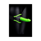 Ouch! Glow in the Dark Thigh Strap-On Harness With 5 in. Silicone Dildo- Neon Green