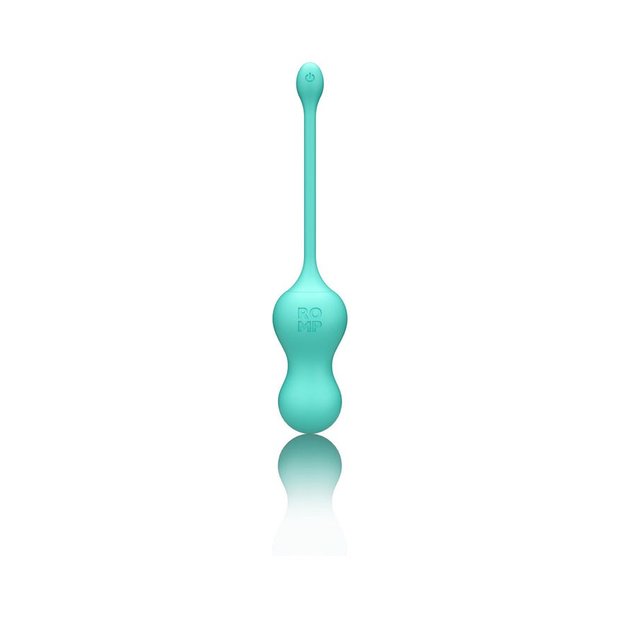 ROMP Cello Rechargeable Remote-Controlled Silicone G-Spot Egg Vibrator- Light Teal