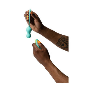 ROMP Cello Rechargeable Remote-Controlled Silicone G-Spot Egg Vibrator- Light Teal