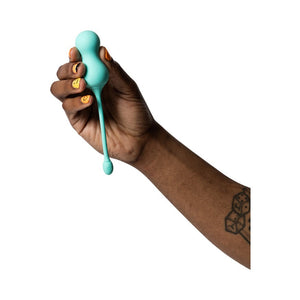 ROMP Cello Rechargeable Remote-Controlled Silicone G-Spot Egg Vibrator- Light Teal