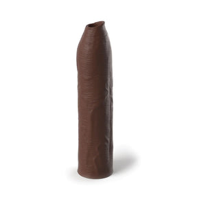 Fantasy X-tensions Elite Uncut 7 in. Open-Ended Silicone Enhancement Sleeve- Brown