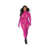 Dreamgirl Gloved Lace Bodystocking With Keyhole Back Azalea