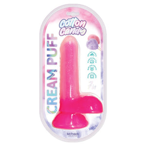 Cotton Candy Cream Puff 7 in. Silicone Dildo- Pink