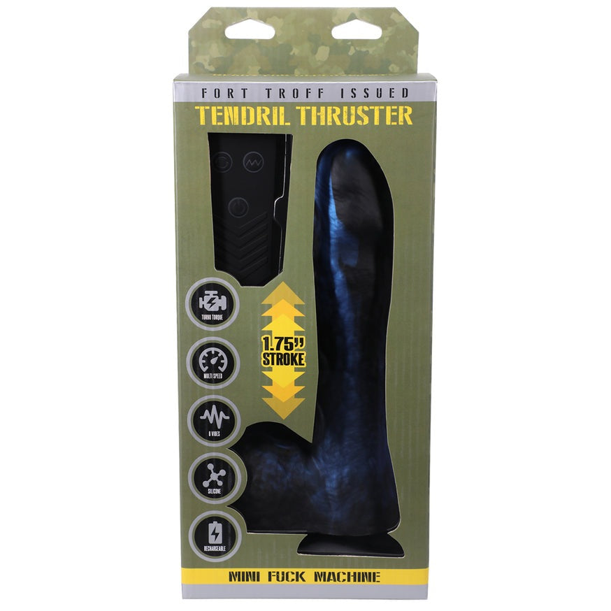 Fort Troff Tendril Thruster Mini Fuck Machine 8.5 in. Thrusting Dildo- Blue/Black