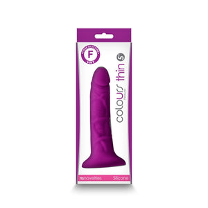 Colours Pleasures Thin 5 in. Dildo- Purple