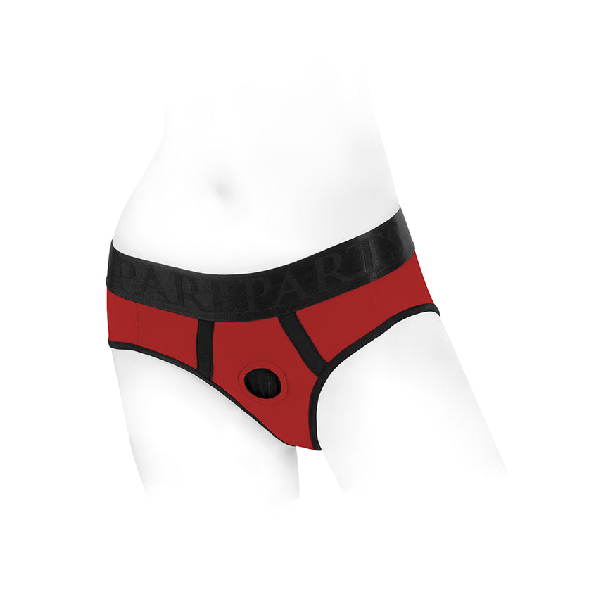 SpareParts Tomboi Nylon Briefs Harness- Red/Black