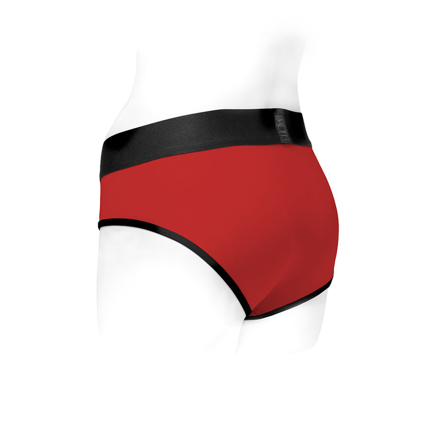 SpareParts Tomboi Nylon Briefs Harness- Red/Black