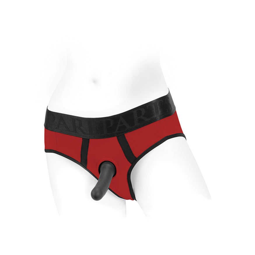 SpareParts Tomboi Nylon Briefs Harness- Red/Black