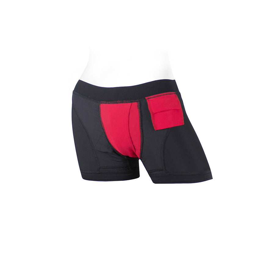 SpareParts Tomboii Nylon Boxer Briefs Harness- Black/Red