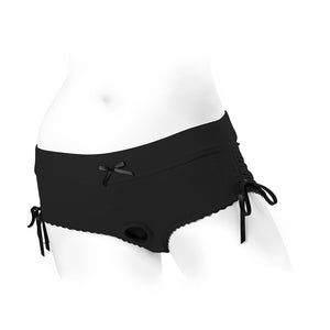 SpareParts Sasha Cinch Booty Short Harness- Black