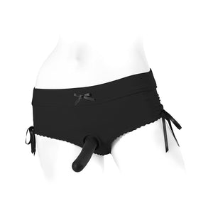 SpareParts Sasha Cinch Booty Short Harness- Black