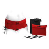 SpareParts Sasha Cinch Booty Short Harness- Red/Black