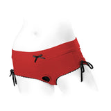 SpareParts Sasha Cinch Booty Short Harness- Red/Black