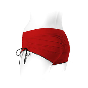 SpareParts Sasha Cinch Booty Short Harness- Red/Black